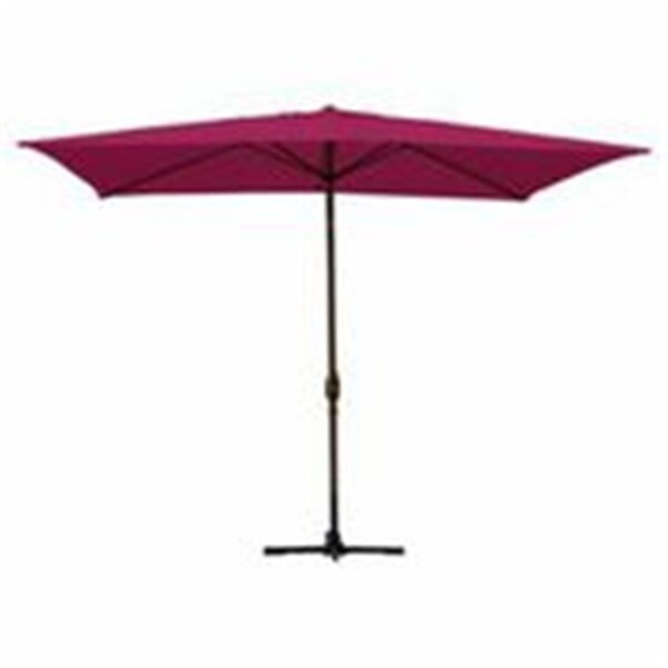 Propation 6.5 x 10 Ft. Aluminum Patio Market Umbrella Tilt with Crank - Burgundy Fabric & Bronze Pole PR331895 - main